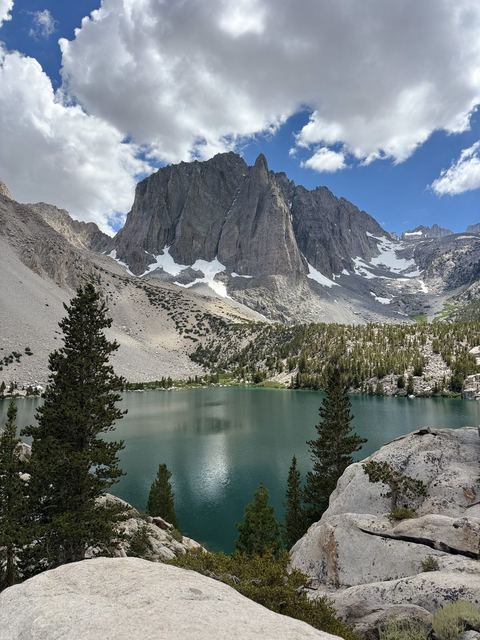 Alpine lake below the peaks